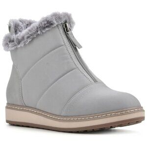 WHITE MOUNTAIN Women's Shoes Tamarin Puffer Ankle Bootie Grey/Fabric